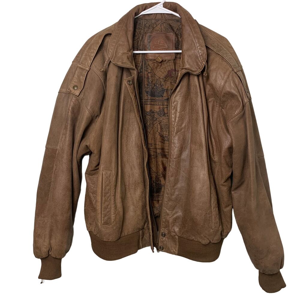 Cayenne Brown Leather Bomber Jacket